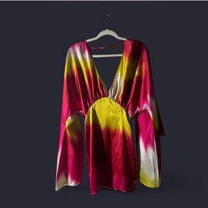 Vibrant Pink and Yellow Tie-Dye Dress - Revolve
